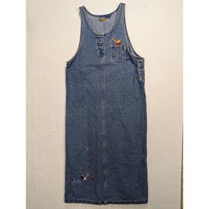 Pooh Woman Womens Dress Denim Sleeveless Size 16W Cotton Blue